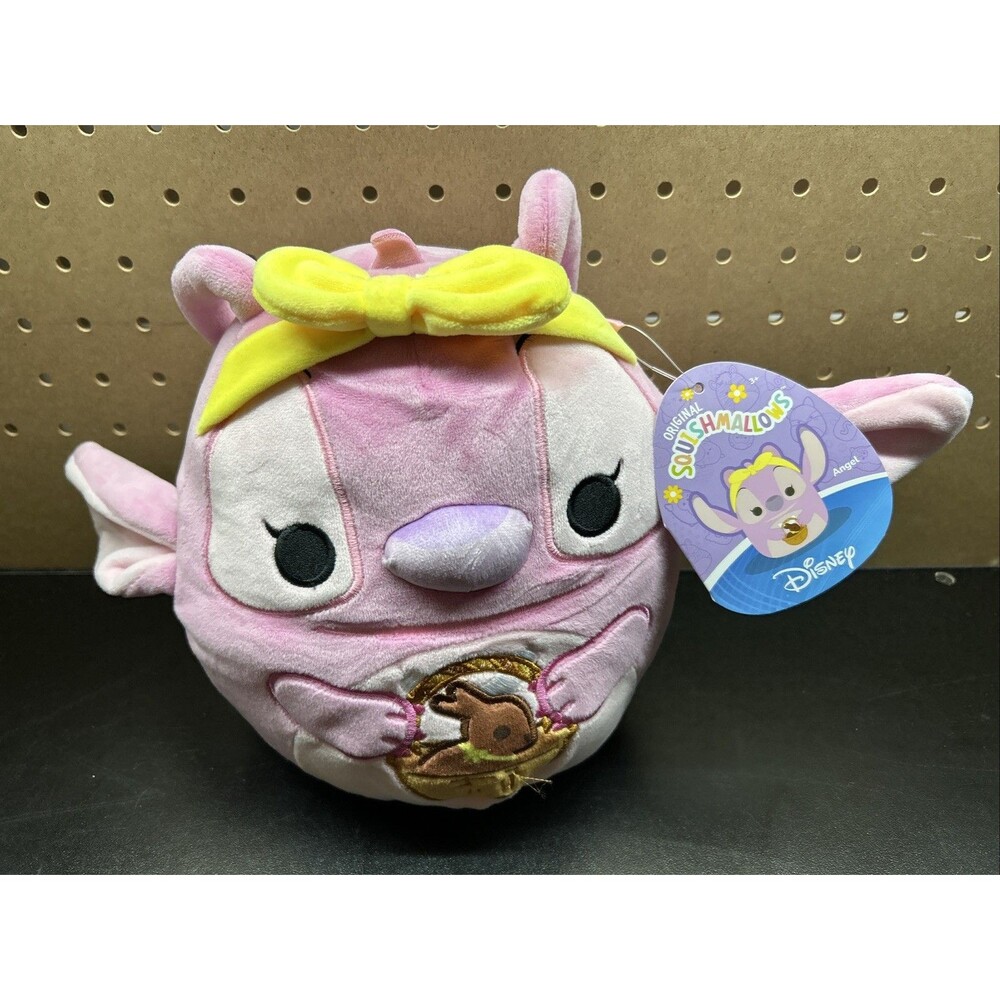 Squishmallows Disney Easter ANGEL Holding Chocolate Bunny, 8” Plush NWT